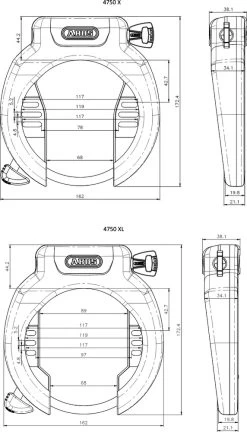 ABUS Rahmenschloss 4750 -Fahrradersatzteile abus rahmenschloss 4750 schluessel
