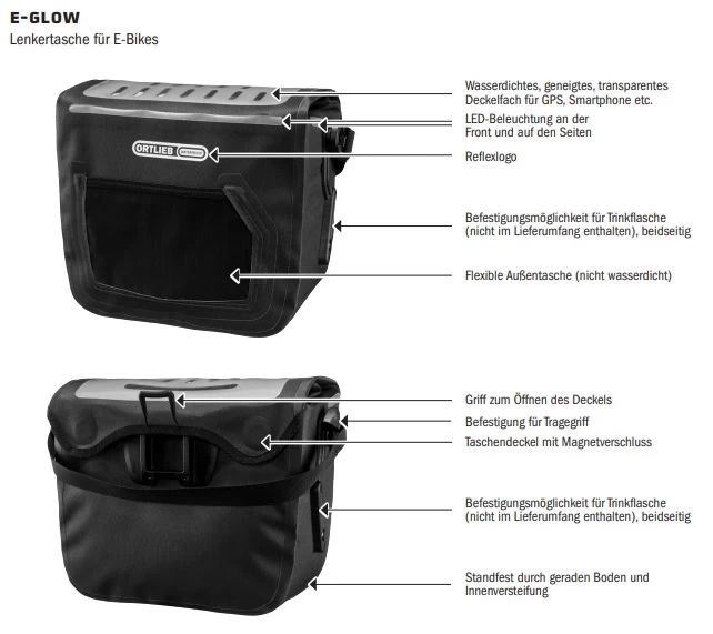 Ortlieb E-Glow Lenkertasche 8 Ortlieb E-Glow Lenkertasche – Bild 6
